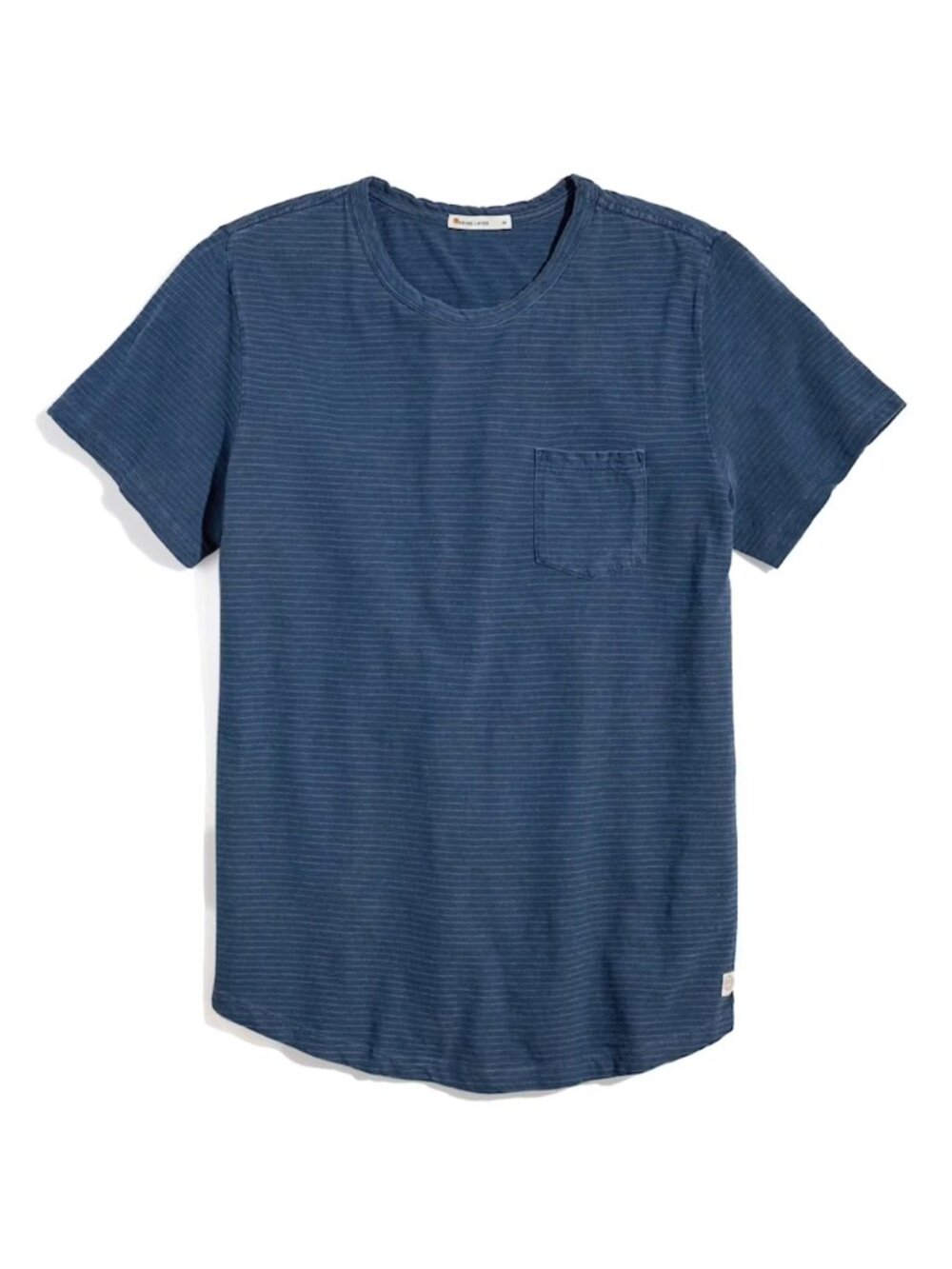 Marine Layer Men's Striped Short-Sleeve Saddle Pocket Tee - blue/white, Large